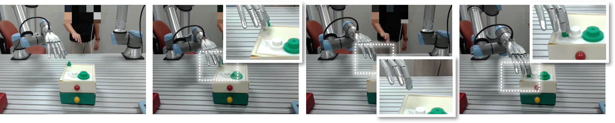 Real-world gear mesh task snapshots.